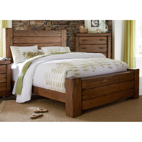 Farmhouse Rustic Teak Bed TBD - 1201 - TimberCraft