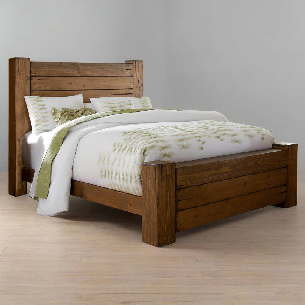 Farmhouse Rustic Teak Bed TBD - 1201 - TimberCraft