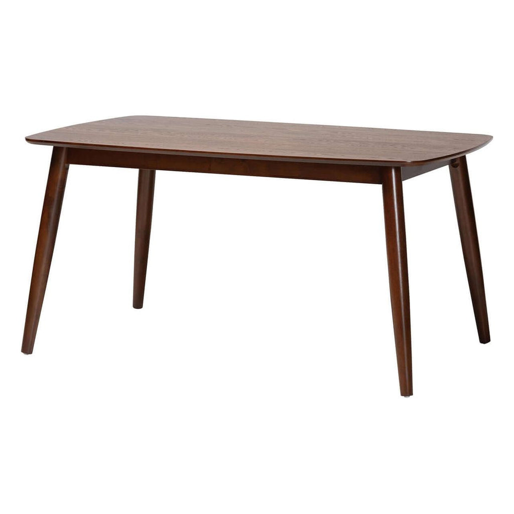 Inviting Mid - Century Charm: Teak Dining Set with Rattan Accents - TimberCraft
