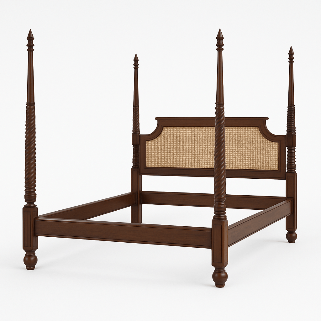 Luxury Super King Rattan Four - Poster Bed | Handcrafted Teak by Timbercraft - TimberCraft