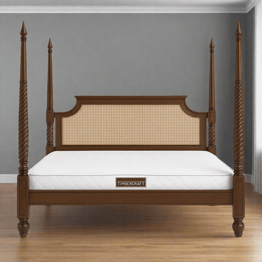 Luxury Super King Rattan Four - Poster Bed | Handcrafted Teak by Timbercraft - TimberCraft