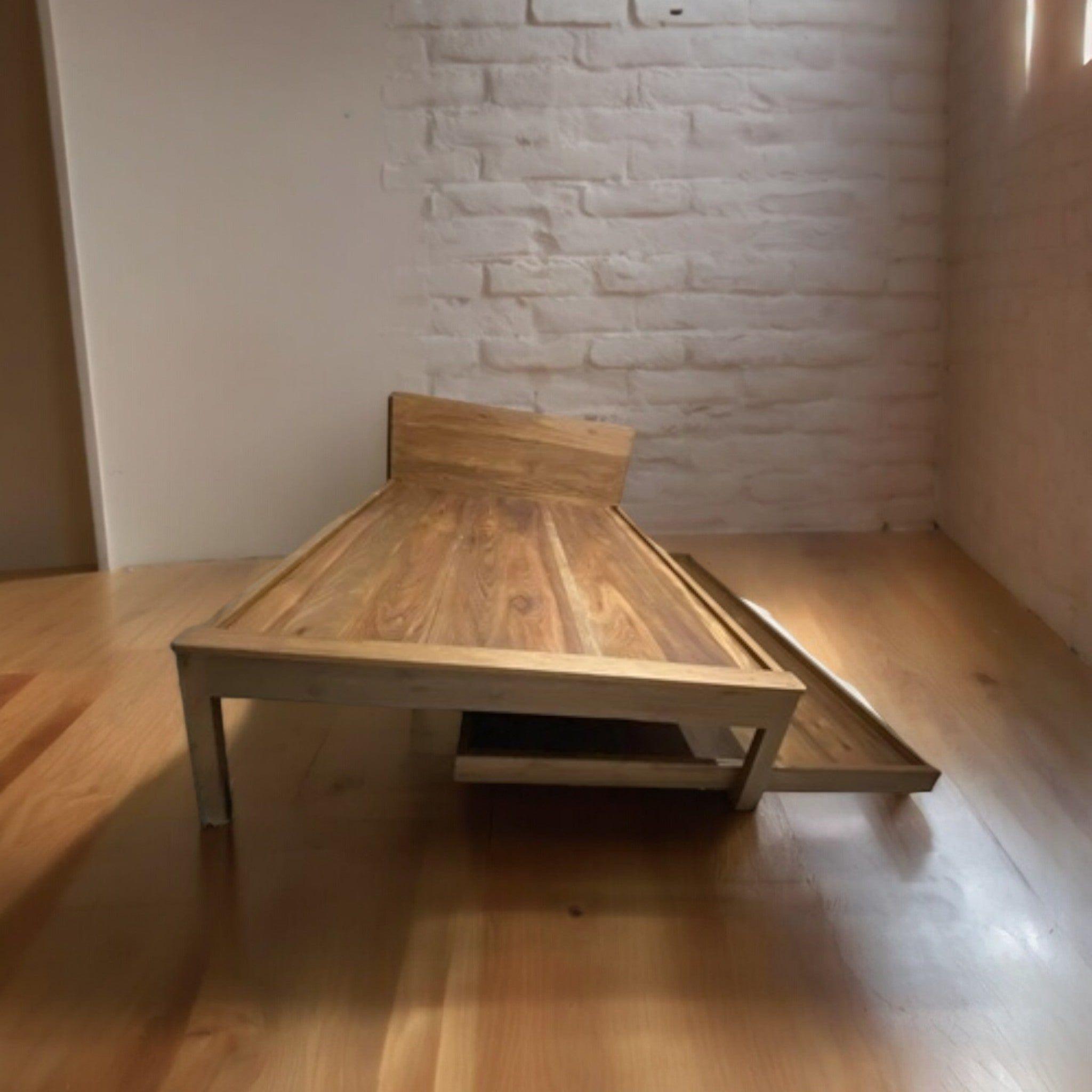 Maximize Your Space: Teak Wood Trundle Bed for Guests or Small Rooms - TimberCraft