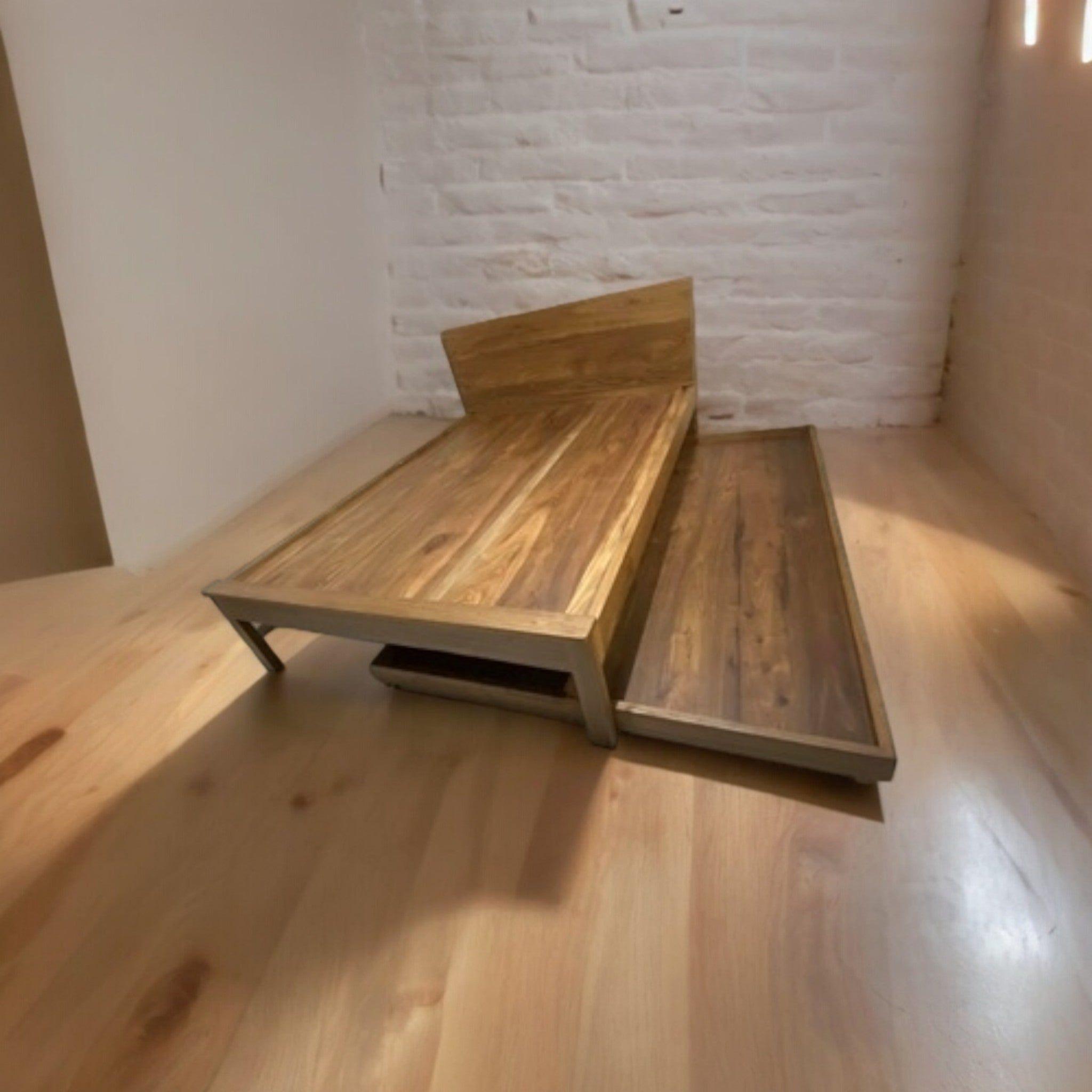 Maximize Your Space: Teak Wood Trundle Bed for Guests or Small Rooms - TimberCraft