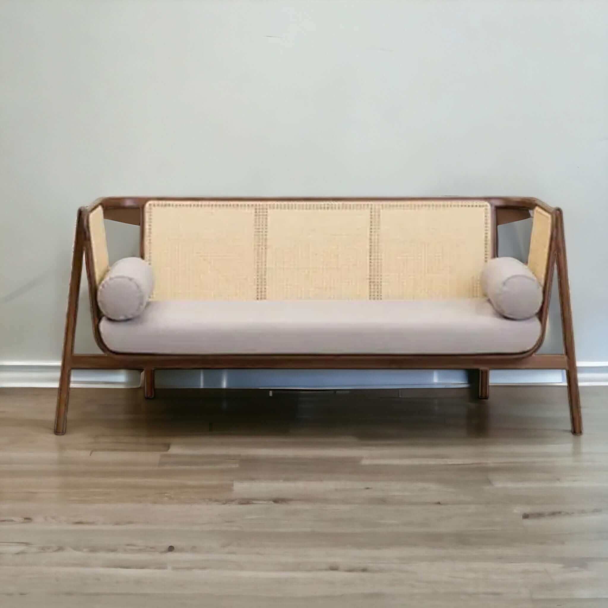 Mid - Century Chic: Flared Arm Cane Sofa Set (Shop Modern Comfort) - TimberCraft