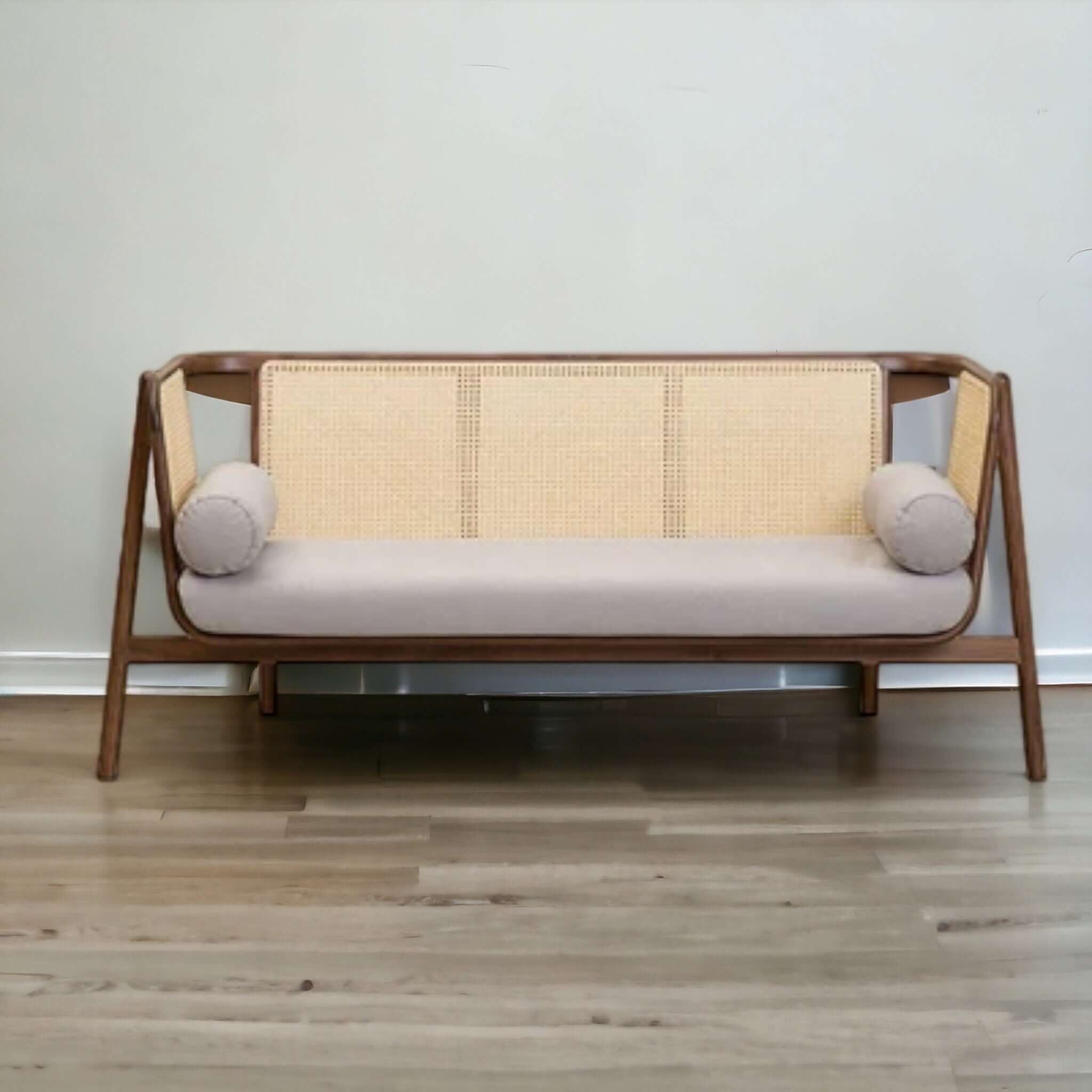Mid - Century Chic: Flared Arm Cane Sofa Set (Shop Modern Comfort) - TimberCraft
