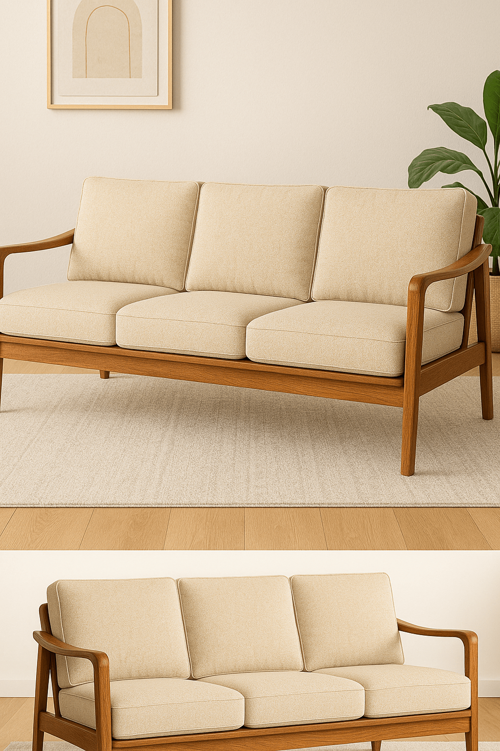 Oslo Mid-Century Teak Sofa 3 seater
