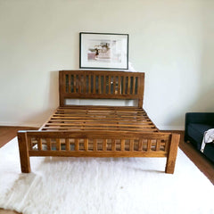 Artisan Sleigh Bed | Handcrafted Teak | Customizable Design