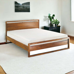 Solid Teak Platform Bed | Walnut Finish | Scandinavian Design