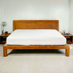 Light Teak Bed Frame | Minimalist, Versatile Design
