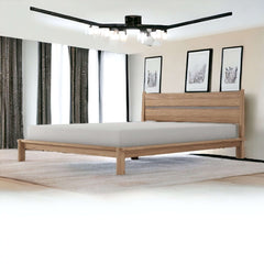 Sleek Teak Wood Platform Bed | Ultimate Minimalist Bedroom