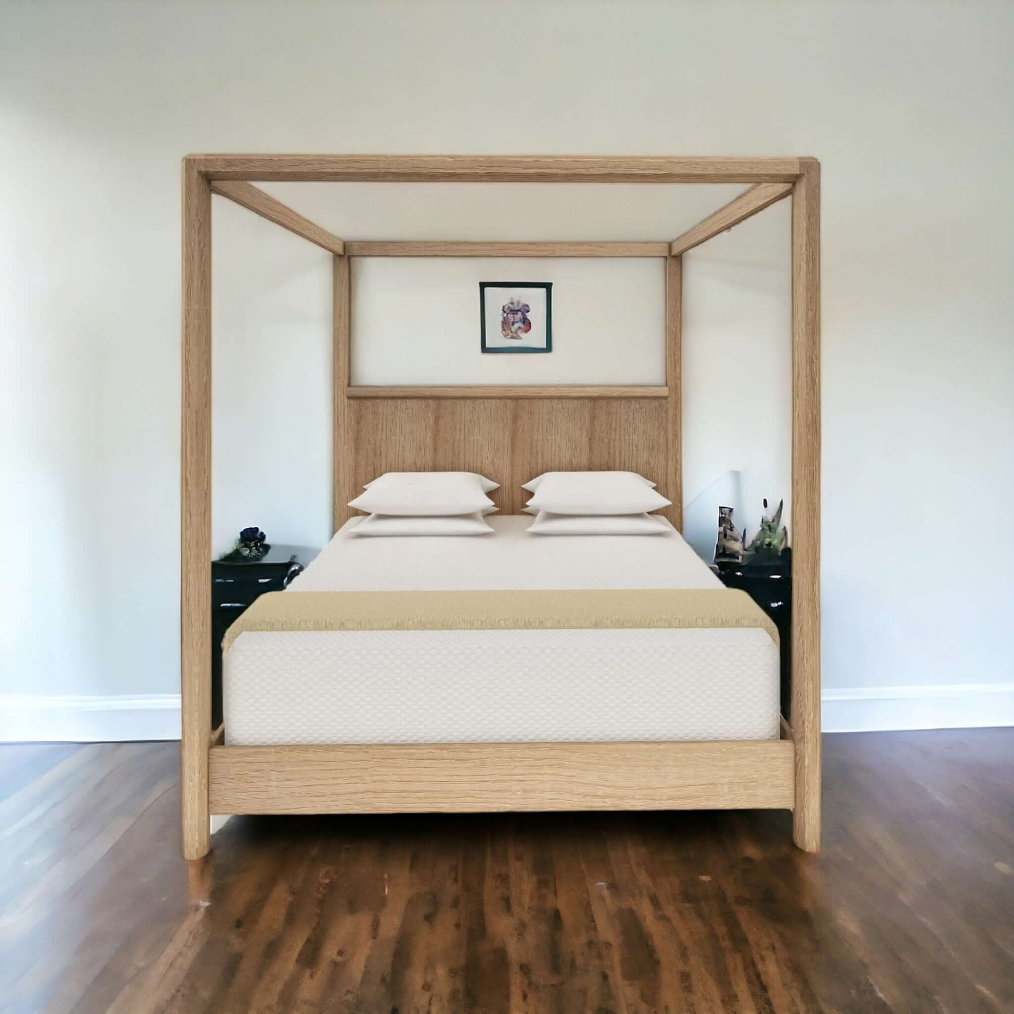 Luxurious Teak Four-Poster Bed for the Modern Home
