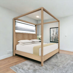 Luxurious Teak Four-Poster Bed for the Modern Home