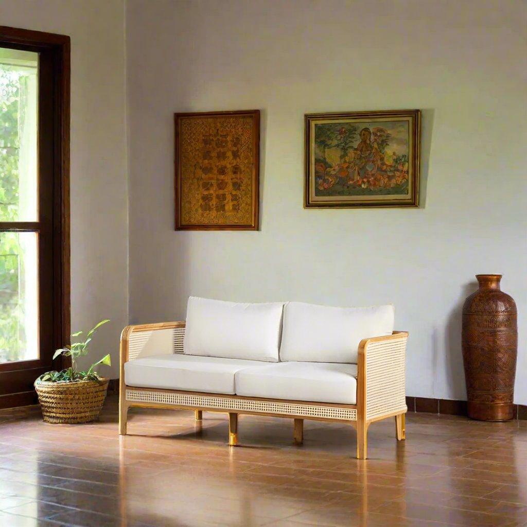 Teak and Rattan Sofa RTSF - 1101 - TimberCraft