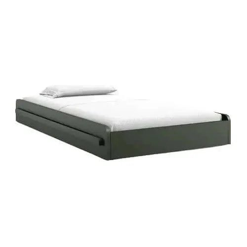 Teak & Natural Cane Twin Trundle Bed for Kids - TimberCraft