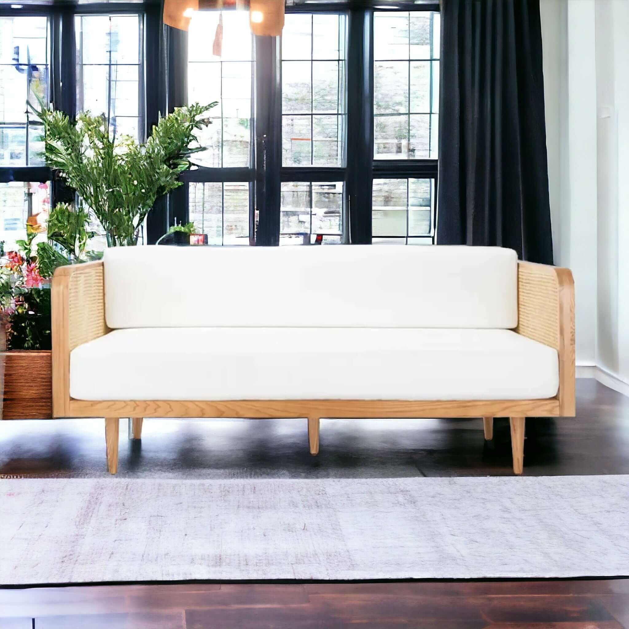 Teak & Rattan Sofa Set: Oriental Design, Luxurious Comfort - TimberCraft