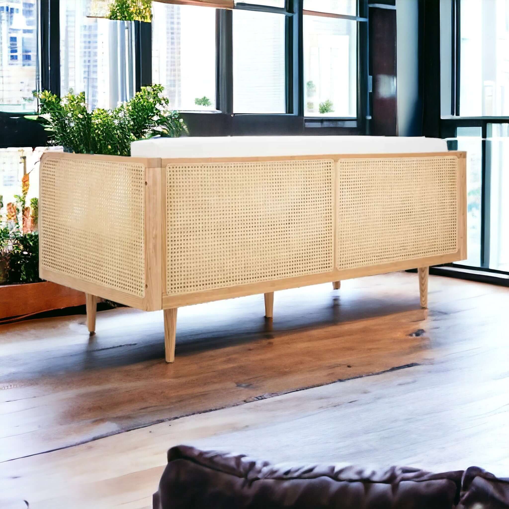 Teak & Rattan Sofa Set: Oriental Design, Luxurious Comfort - TimberCraft