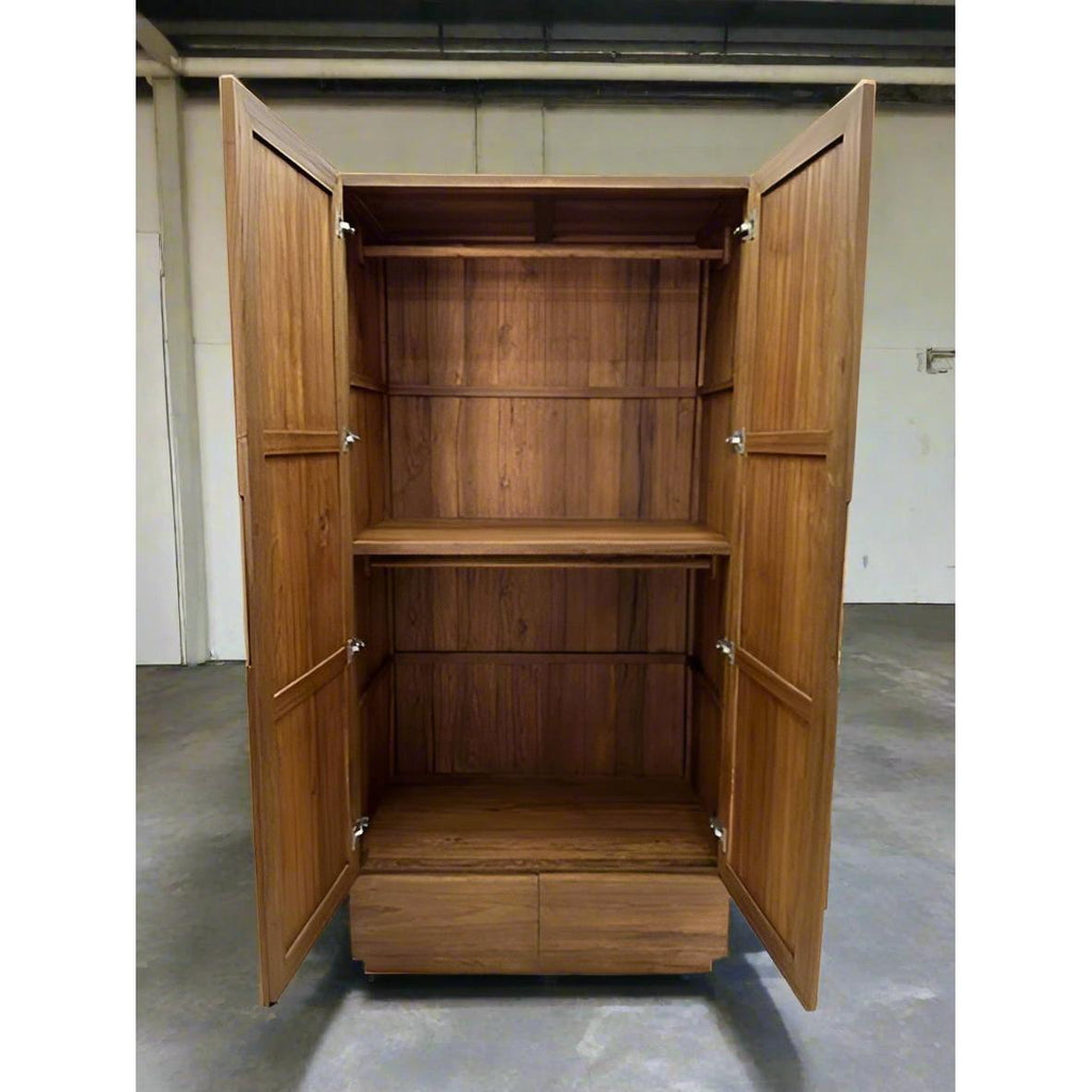 Teak Wood 2 Door And 4 Draws Wardrobe TWD - 1003 - TimberCraft