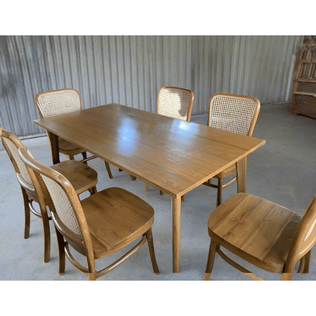 Teak Wood Dining Table Set TDT - 1301 - TimberCraft