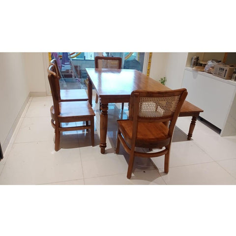 Teak Wood Dining Table With 6 Teak Chairs TDT - 3201 - TimberCraft