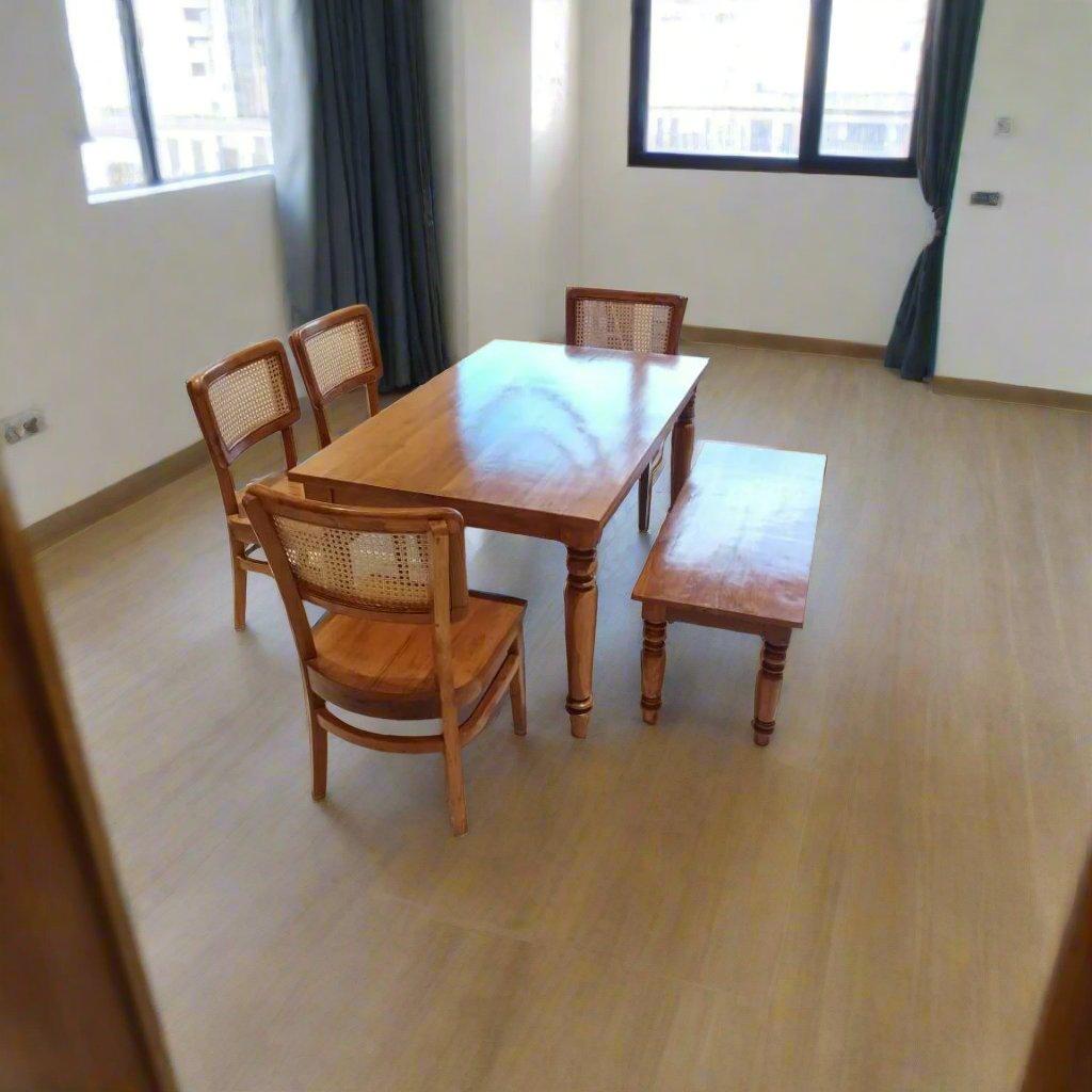 Teak Wood Dining Table With 6 Teak Chairs TDT - 3201 - TimberCraft