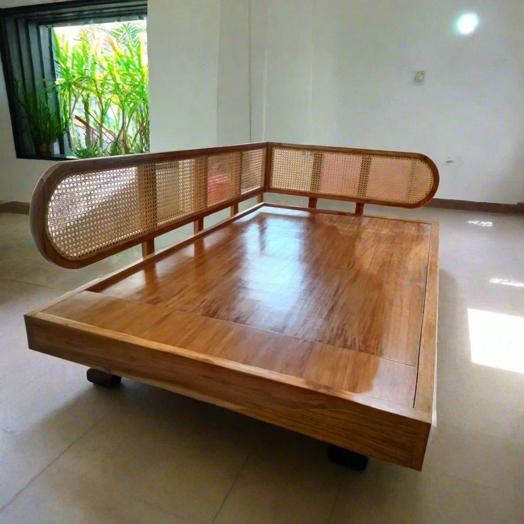 Teak Wood Natural Cane Day Bed - TimberCraft