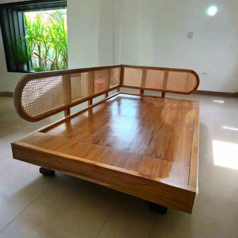 Teak Wood Natural Cane Day Bed - TimberCraft