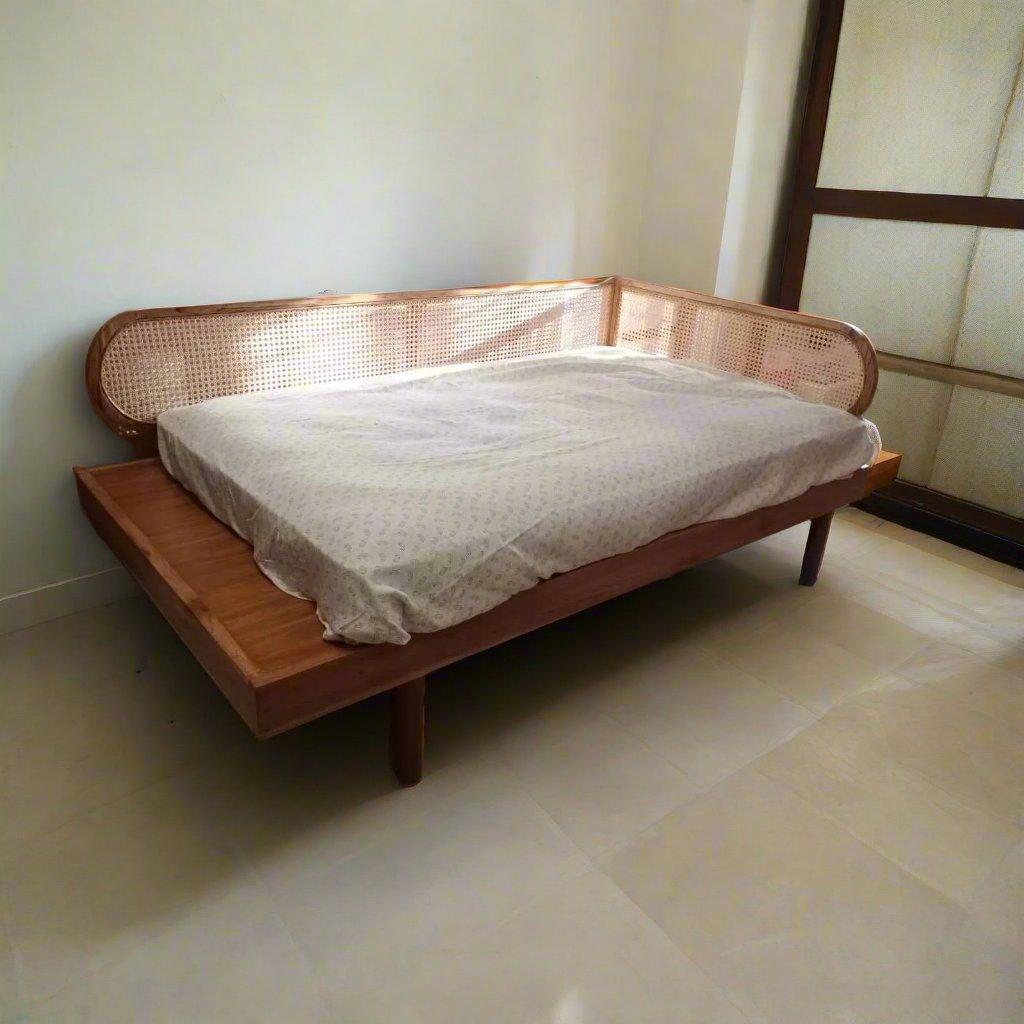 Teak Wood Natural Cane Day Bed - TimberCraft