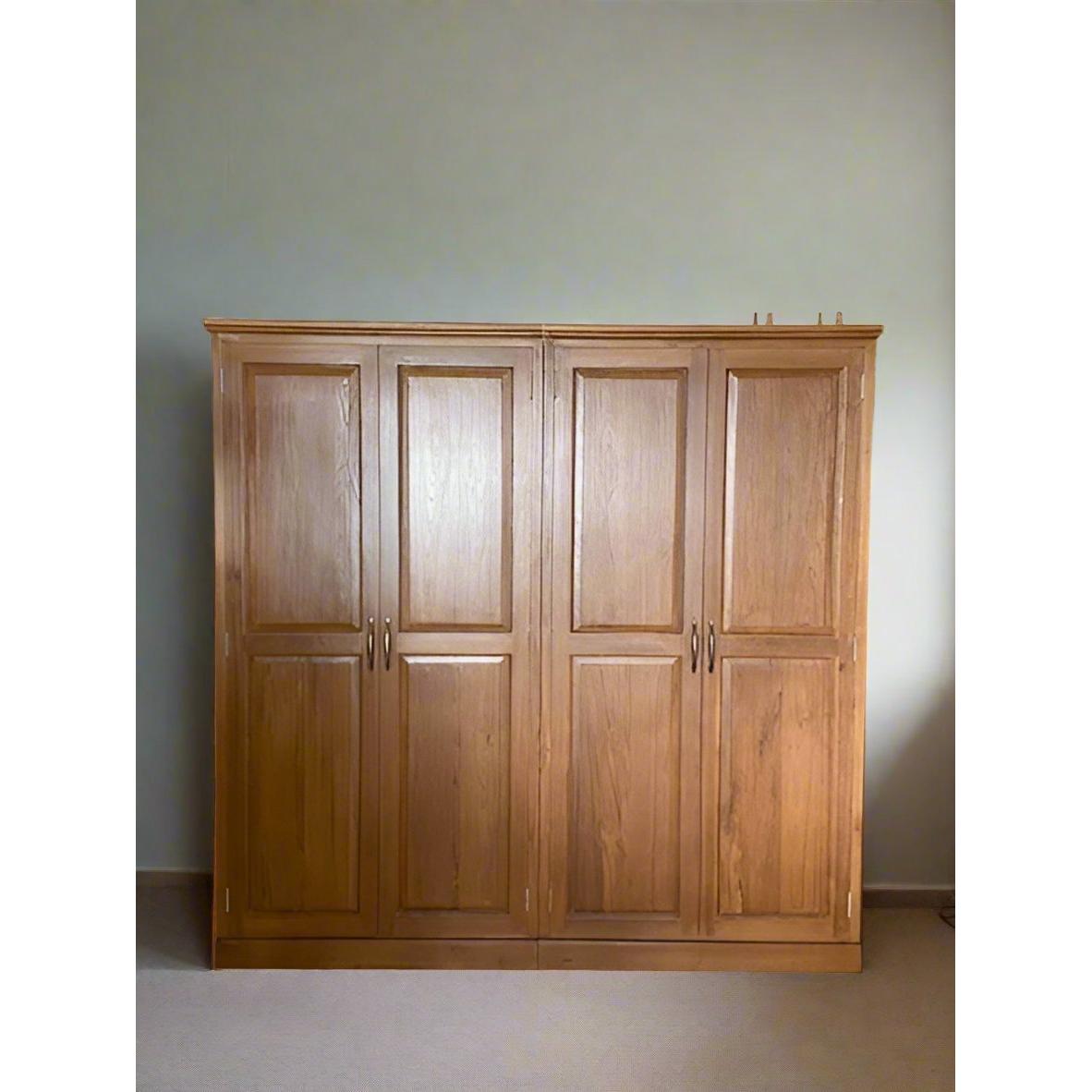 Teak Wood Wide Wardrobe - TimberCraft