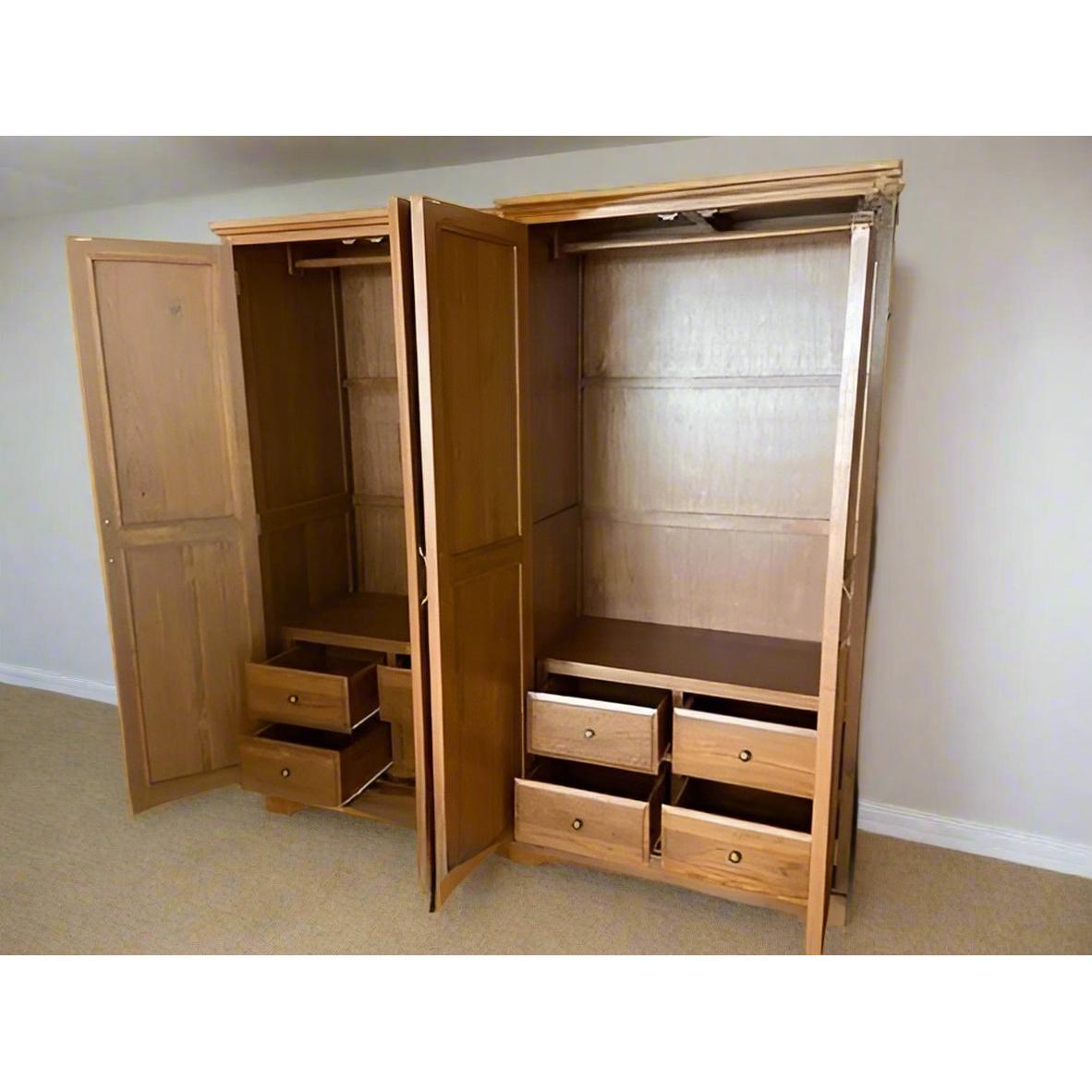 Teak Wood Wide Wardrobe - TimberCraft