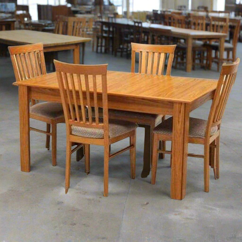 Teak Wooden Dining Table Set Online - TimberCraft