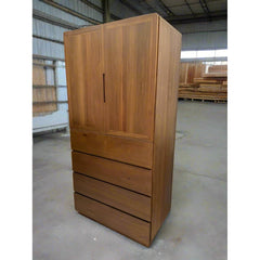 Teak wood wardrobe with four drawers