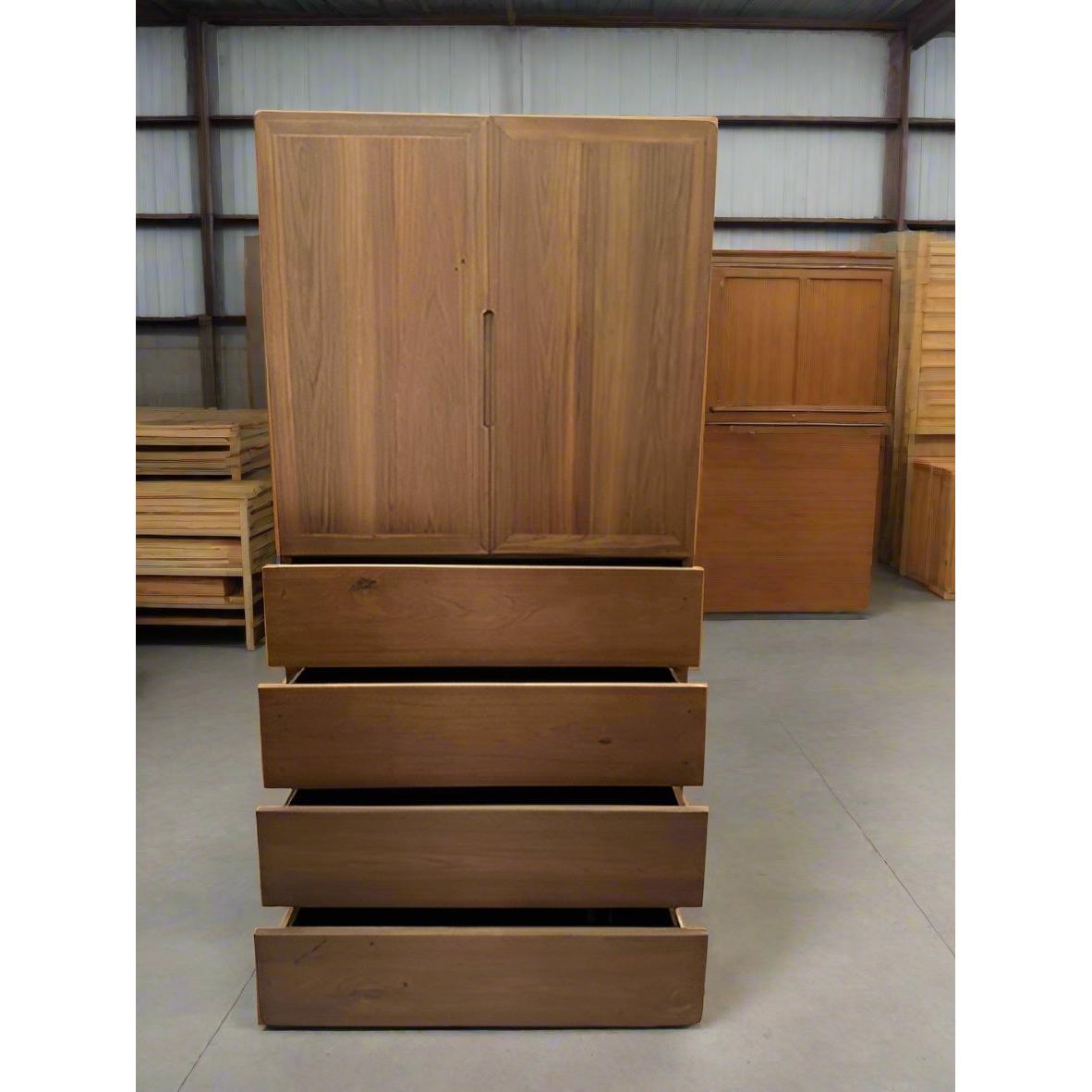 Teak wood wardrobe with four drawers