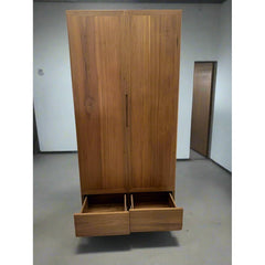 Teak Wood 2 Door And 4 Draws Wardrobe TWD-1003