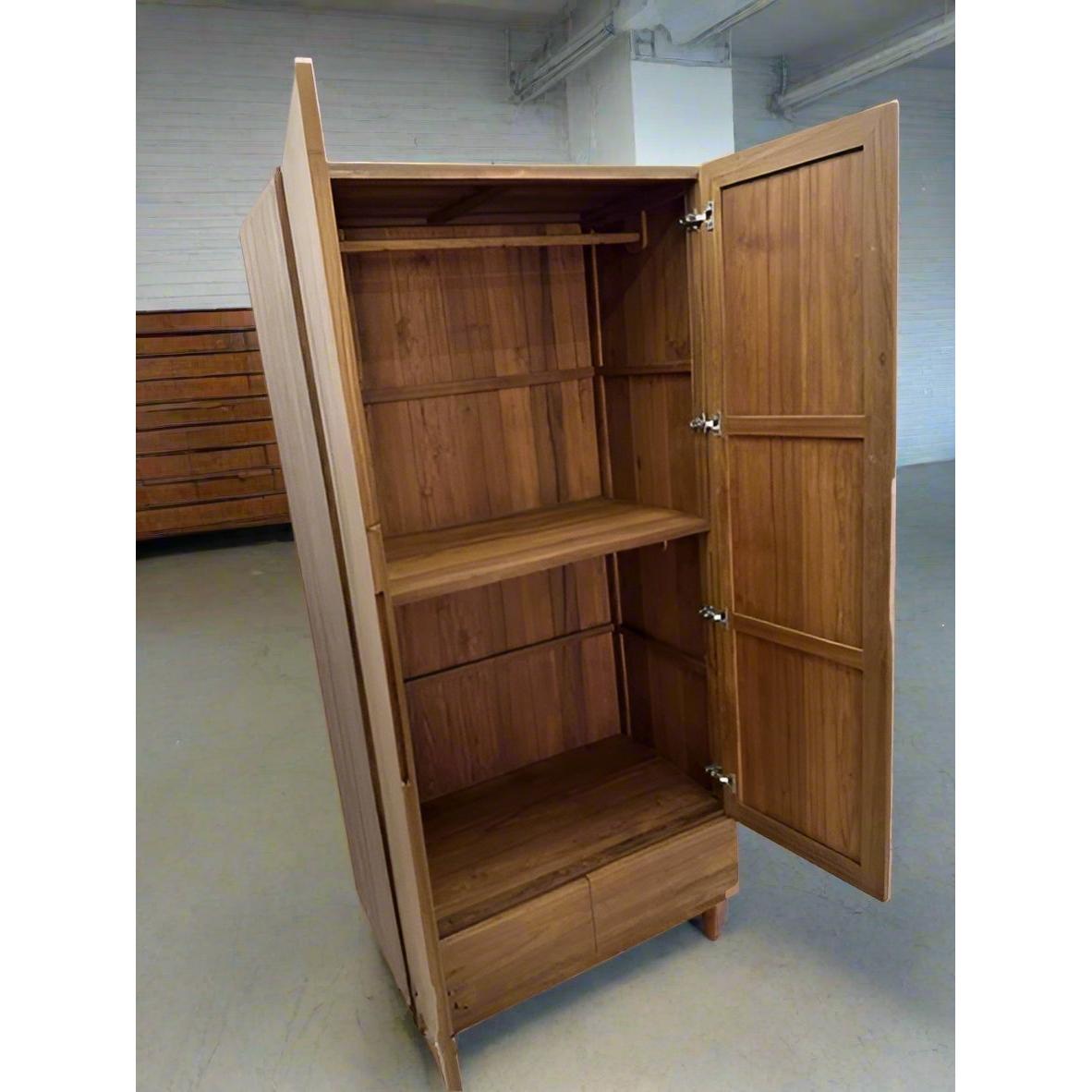 Teak Wood 2 Door And 4 Draws Wardrobe TWD-1003