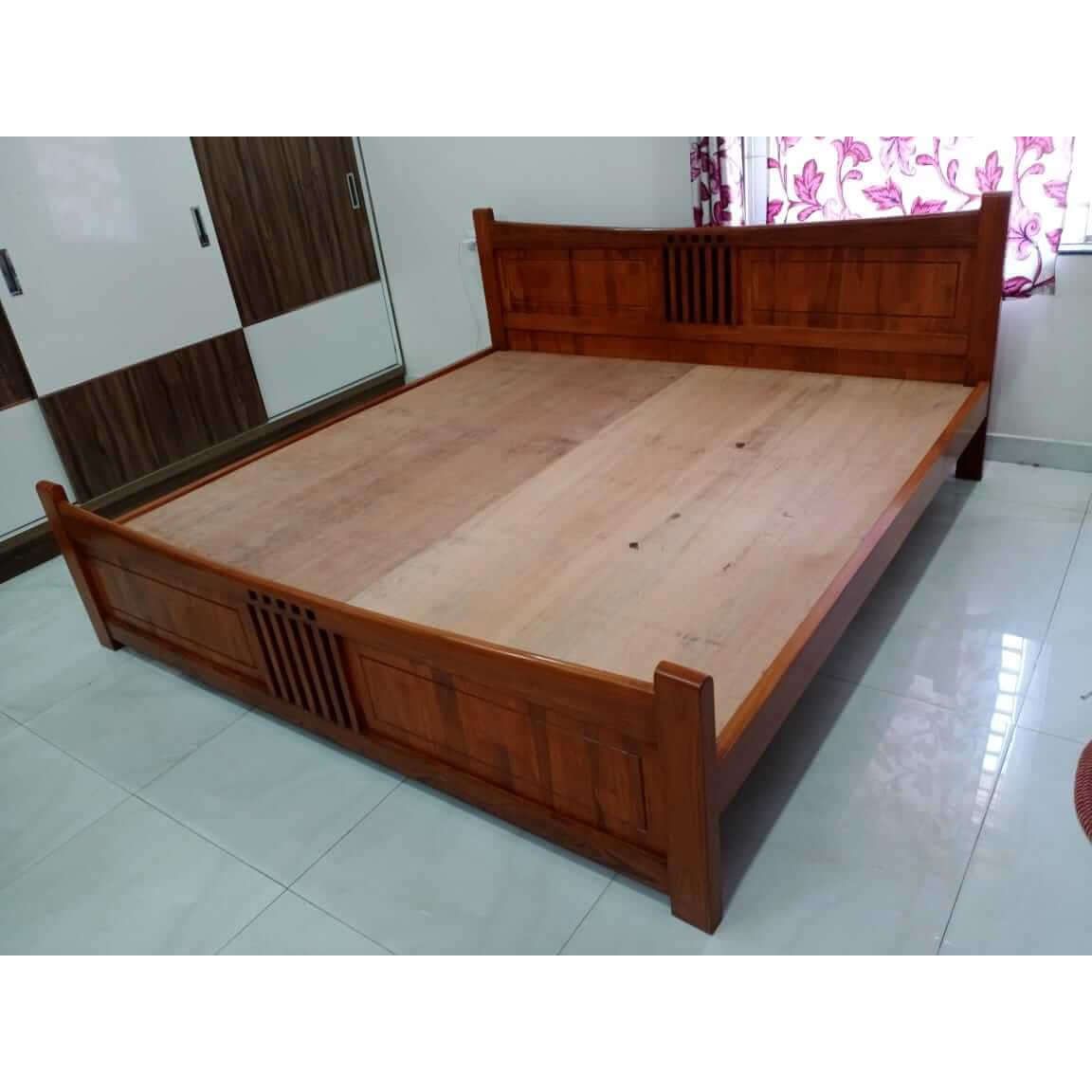 Teak Super King Size Sleigh bed