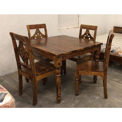 Suraj 4 Seater Sheesham Wood Dining Table Set