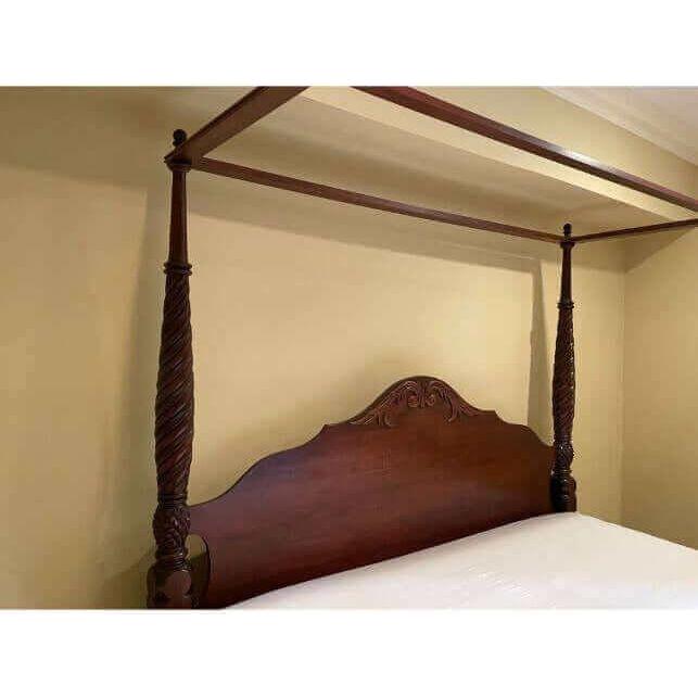 Classics Canopy Teak Wood King Bed - TimberCraft