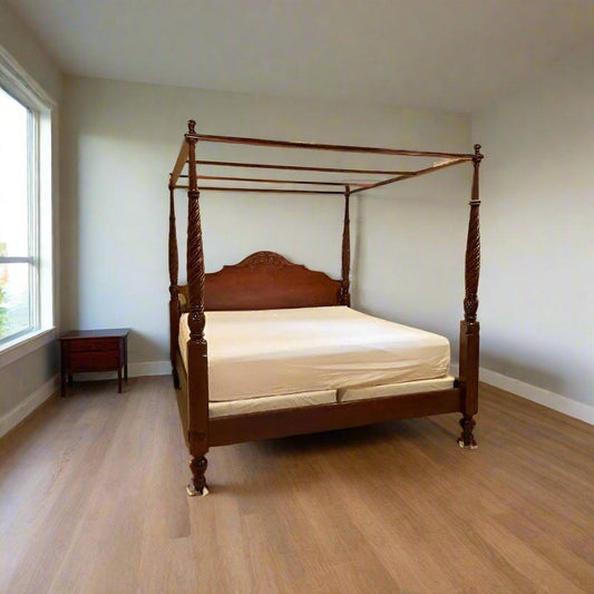 Classics Canopy Teak Wood King Bed - TimberCraft