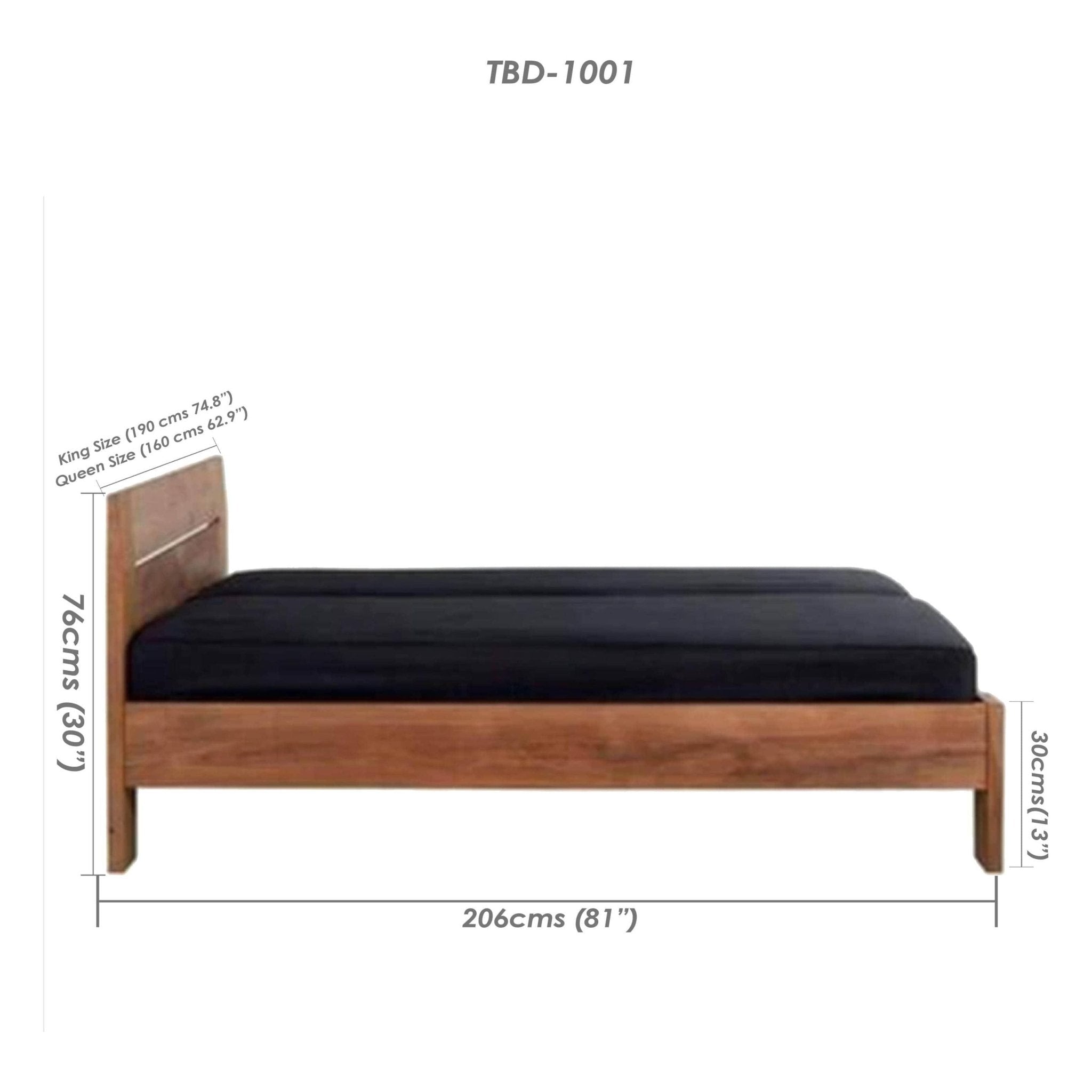 Contemporary Indian Teak wood bed TBD - 1001 - TimberCraft
