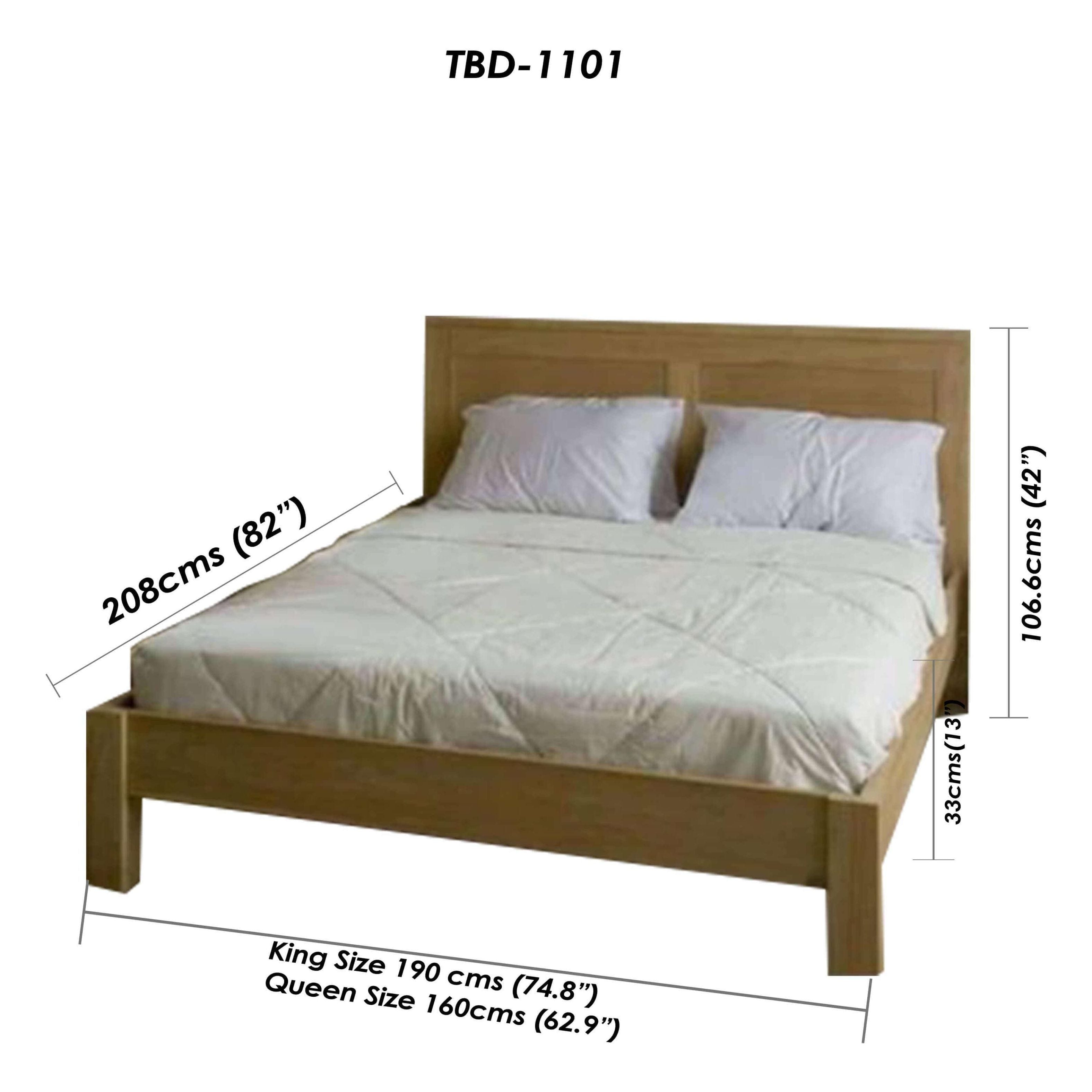 Contemporary Teak Bed TBD-1101 - TimberCraft