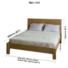 Contemporary Teak Bed TBD-1101 - TimberCraft