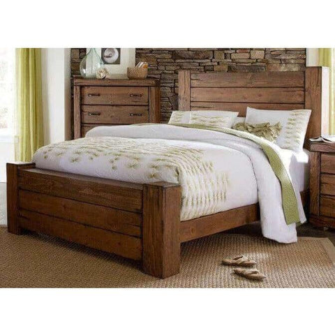 Farmhouse Rustic Teak Bed TBD - 1201 - TimberCraft