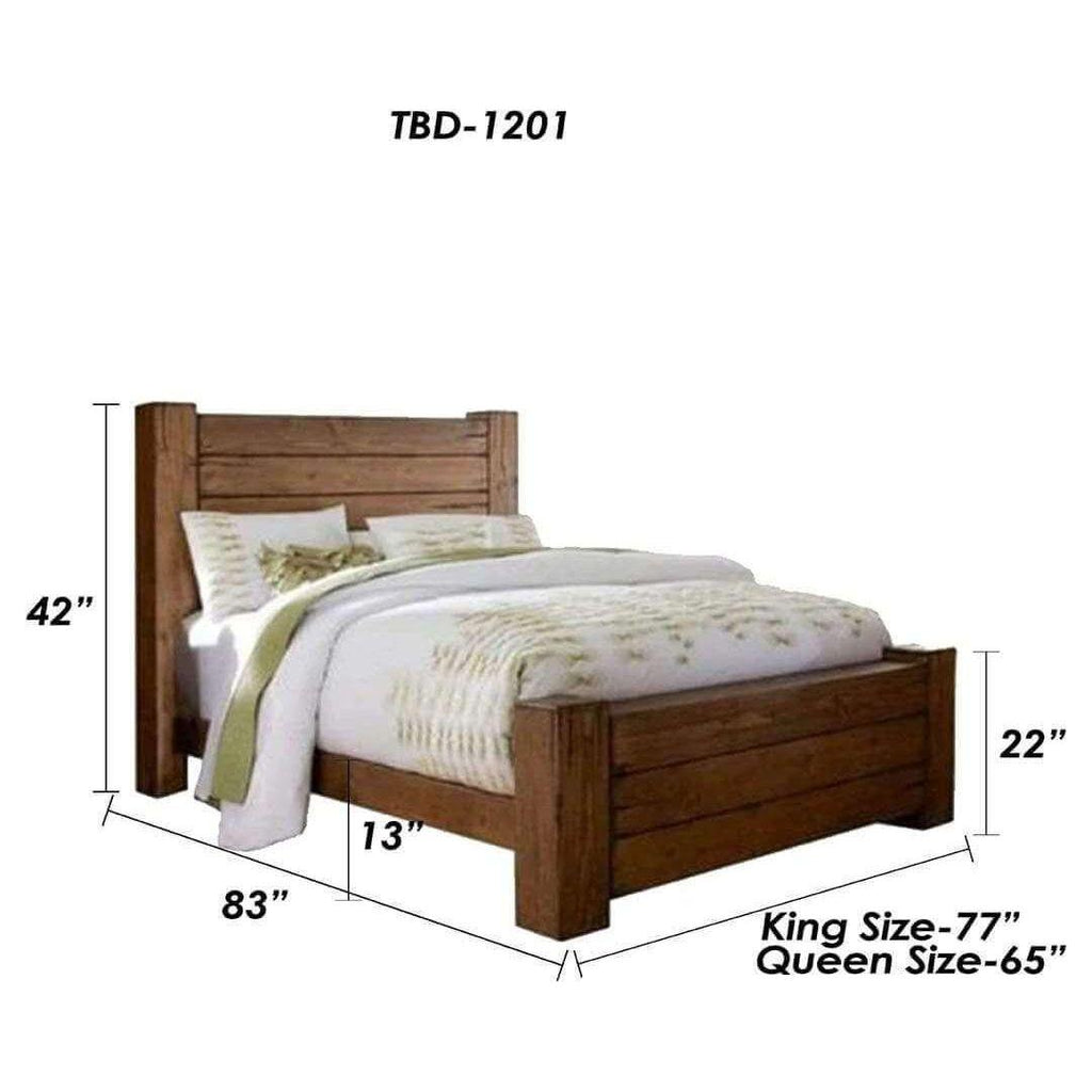 Farmhouse Rustic Teak Bed TBD - 1201 - TimberCraft