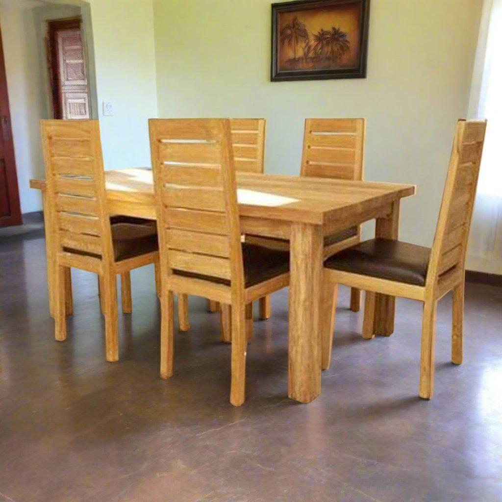 Indian Teak Wood Contemporary Dining Table Set TDT - 2401 - TimberCraft