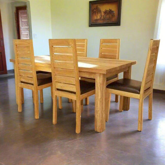 Indian Teak Wood Contemporary Dining Table Set TDT - 2401 - TimberCraft