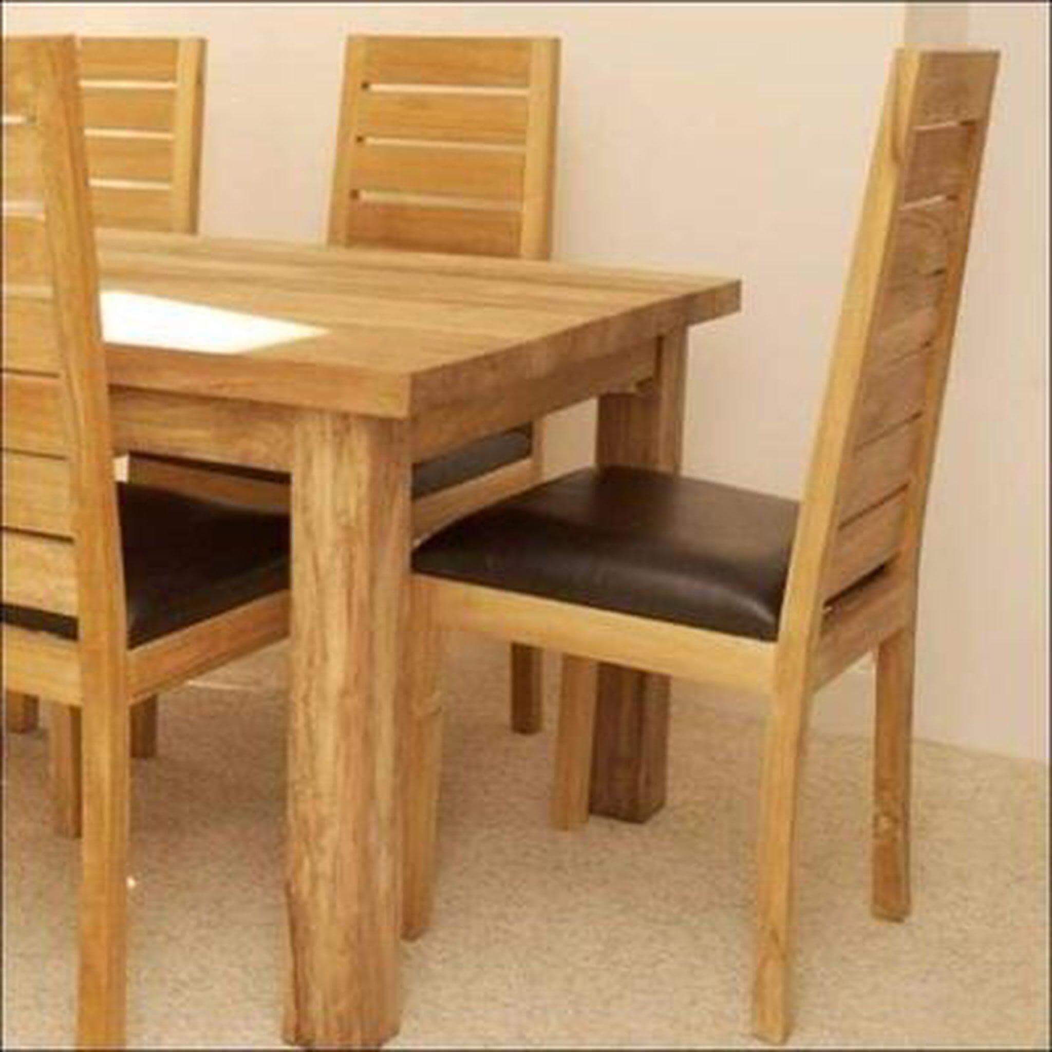 Indian Teak Wood  Contemporary Dining Table Set TDT-2401 - TimberCraft
