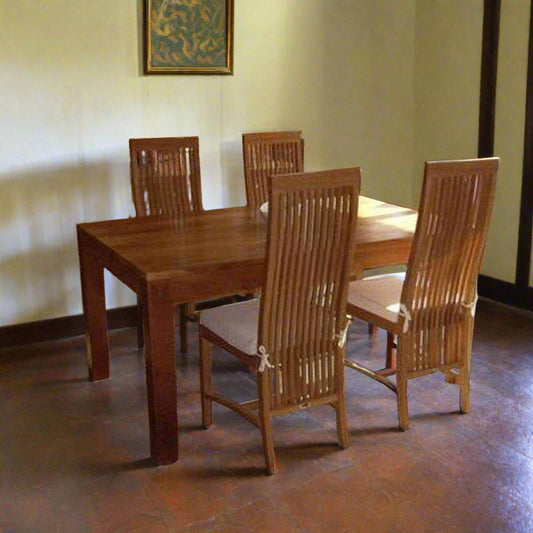 Indian Teak Wood Dining Table Set TDT - 2301 - TimberCraft