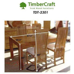 Indian Teak Wood Dining Table Set TDT-2301 - TimberCraft