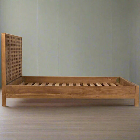 Jharoka Teak Wood Bed - TimberCraft