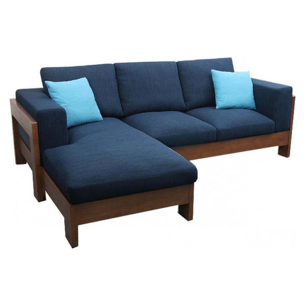 L - shaped wooden sofa set design - Sectional corner sofa - TimberCraft